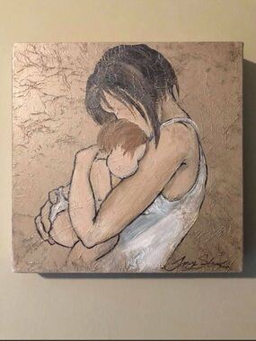 Mother-Child Canvas Original Painting by local artist